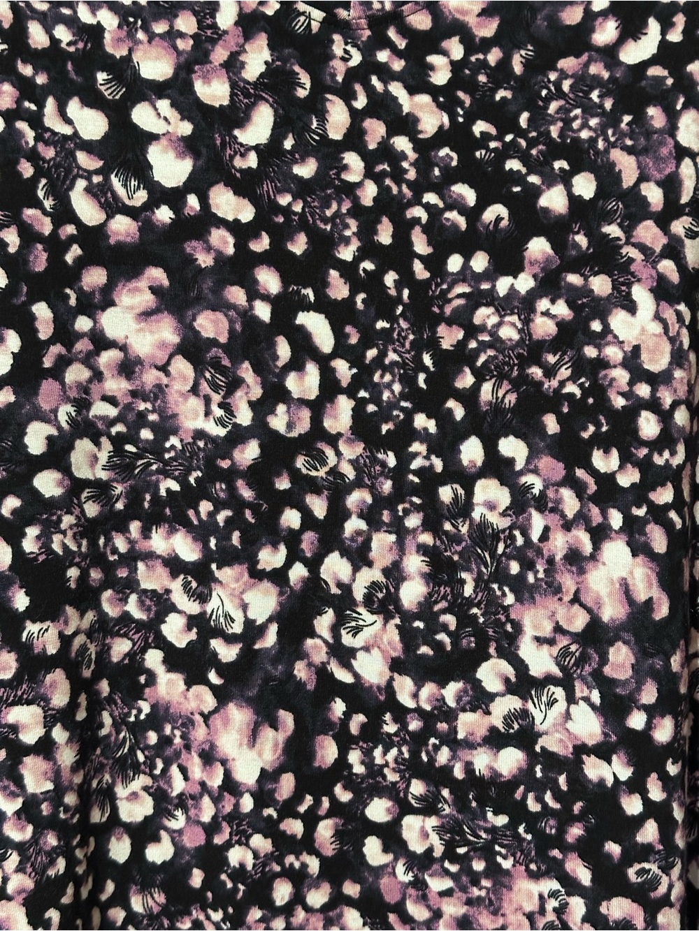 Terra & Sky Black Pink Abstract Print Soft Stretchy V-Neck Top Size 4X - Picture 2 of 9